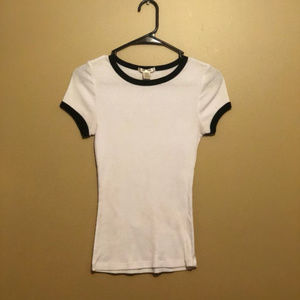 Black and White Scoop Neck Tee